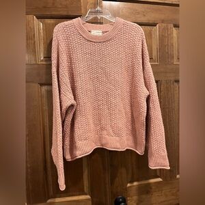 Universal Thread Women's Pink Chunky Cable Knit Sweater, Size Large